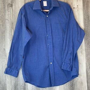 Vintage Brooks Brothers Makers Classic Blue Button Down Shirt made in USA